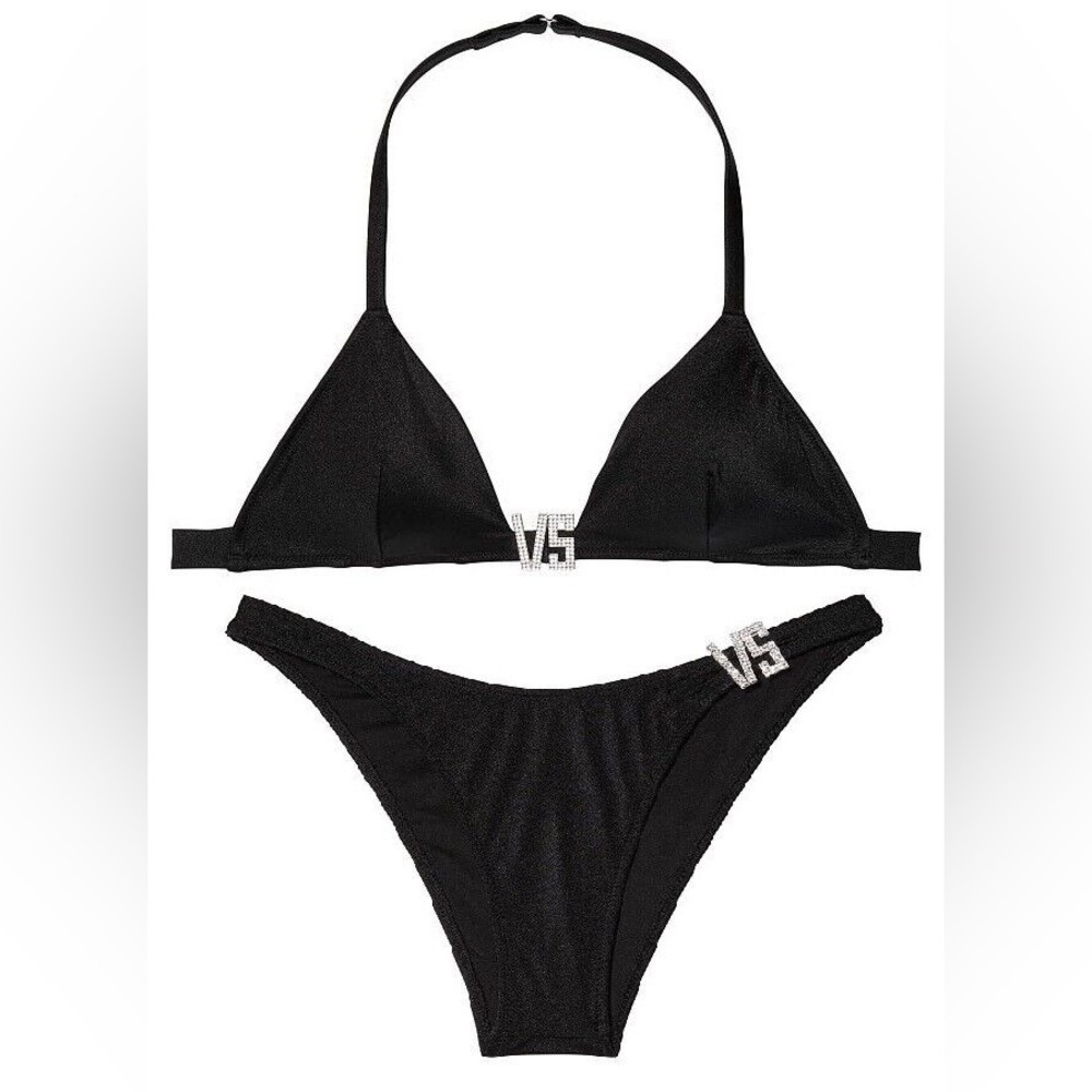 VICTORIA'S SECRET Swim *NWT* VS Shine Hardware Bling Bikini - S Top / XS Bottom